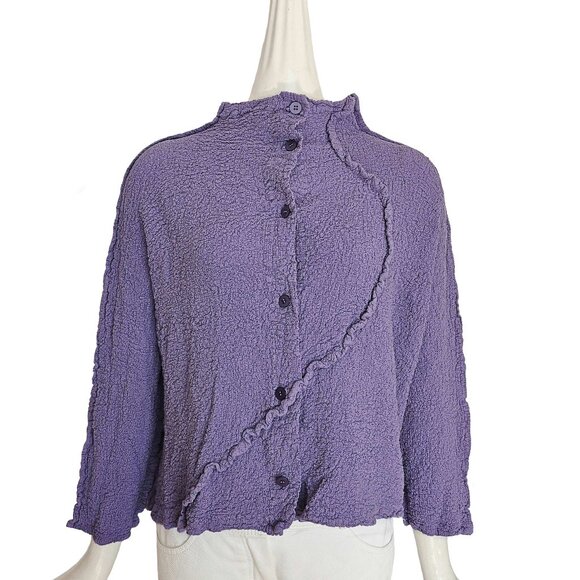 ISSEY MIYAKE ME LILAC CAULIFLOWER CRINKLE JACKET (ONE SIZE) - Picture 1 of 8